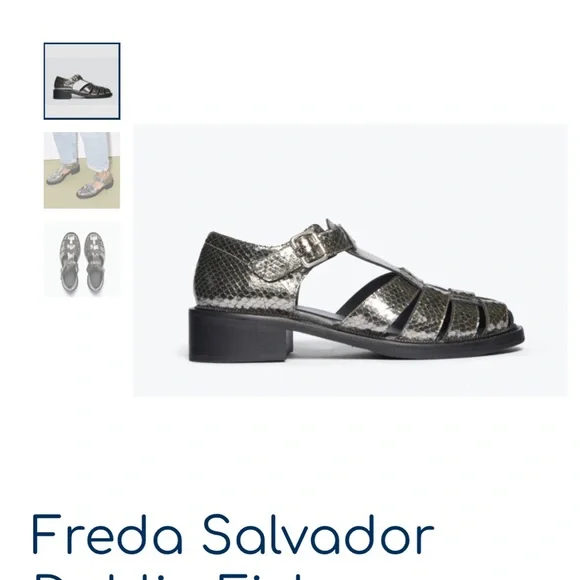 NEW FREDA SALVADOR women's dahlia sandals in silver worn twice - Picture 5 of 6